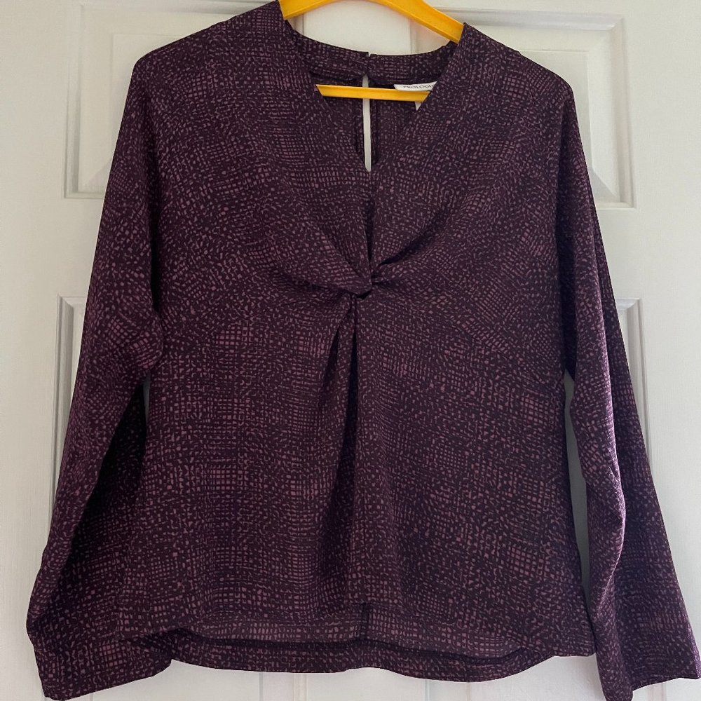 Prologue Eggplant Long Sleeve Blouse